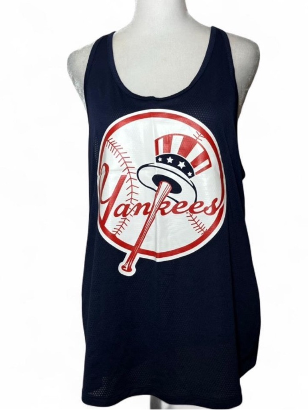 Victoria’s Secret PINK NY Yankees Mesh Tank Top Navy Racerback size Medium - Picture 2 of 6